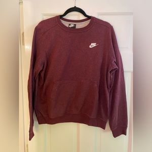 Maroon Nike Crew neck with front pocket